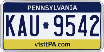 PA license plate KAU9542