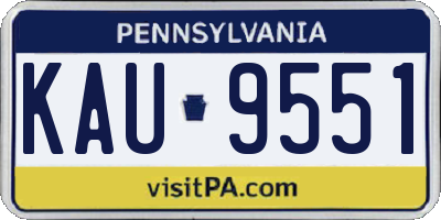 PA license plate KAU9551