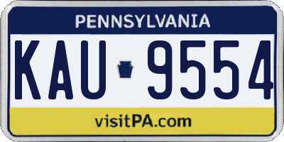 PA license plate KAU9554