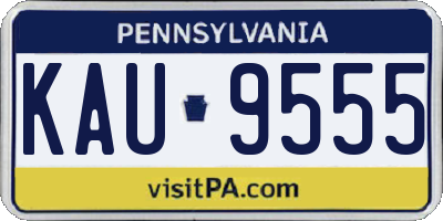 PA license plate KAU9555