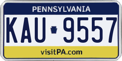 PA license plate KAU9557