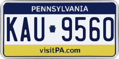 PA license plate KAU9560