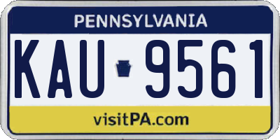 PA license plate KAU9561