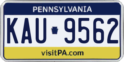 PA license plate KAU9562