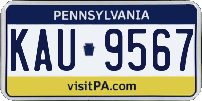 PA license plate KAU9567