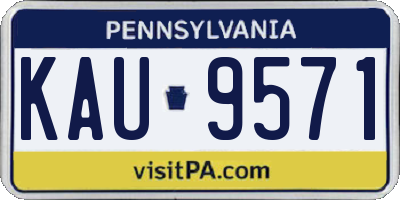PA license plate KAU9571