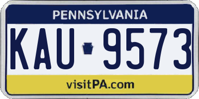 PA license plate KAU9573
