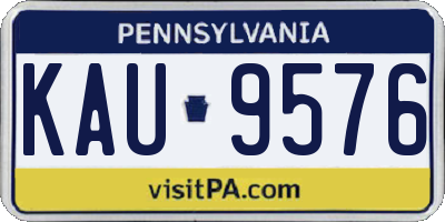 PA license plate KAU9576