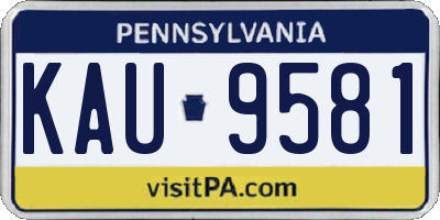 PA license plate KAU9581