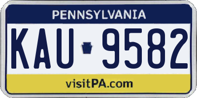 PA license plate KAU9582