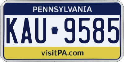 PA license plate KAU9585