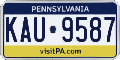 PA license plate KAU9587
