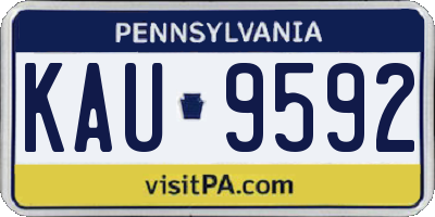 PA license plate KAU9592