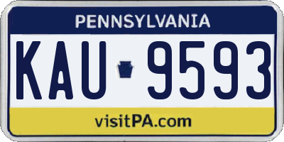 PA license plate KAU9593