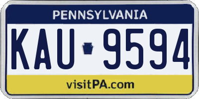 PA license plate KAU9594