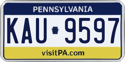 PA license plate KAU9597