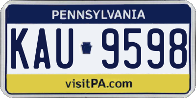 PA license plate KAU9598