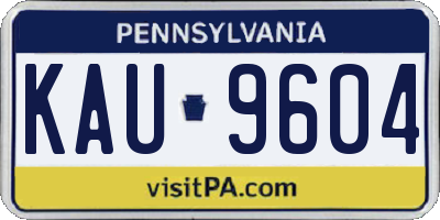 PA license plate KAU9604