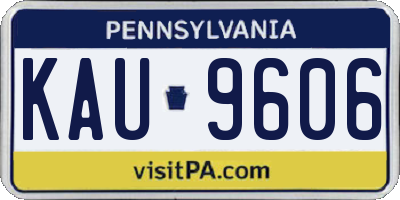 PA license plate KAU9606