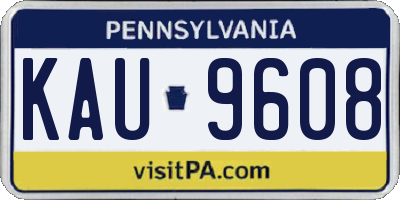 PA license plate KAU9608