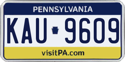 PA license plate KAU9609