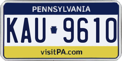 PA license plate KAU9610