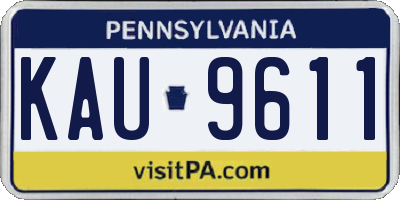 PA license plate KAU9611
