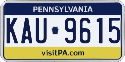PA license plate KAU9615