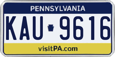 PA license plate KAU9616