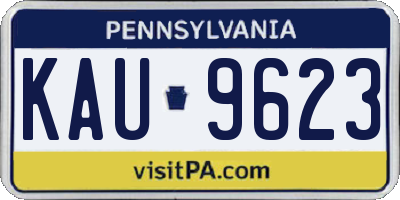 PA license plate KAU9623