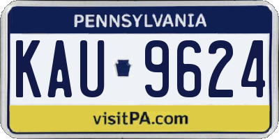 PA license plate KAU9624