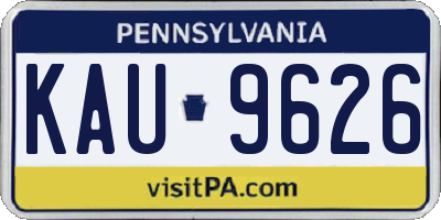 PA license plate KAU9626