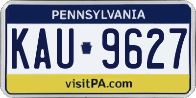 PA license plate KAU9627