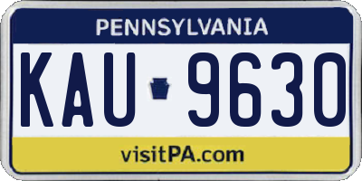 PA license plate KAU9630