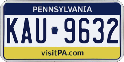 PA license plate KAU9632