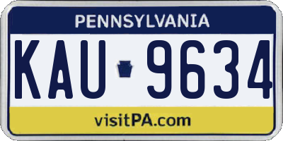 PA license plate KAU9634