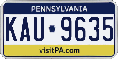 PA license plate KAU9635