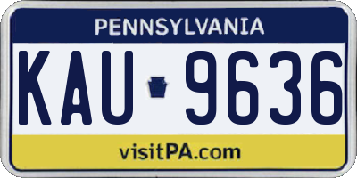 PA license plate KAU9636