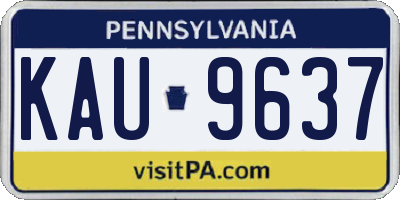 PA license plate KAU9637