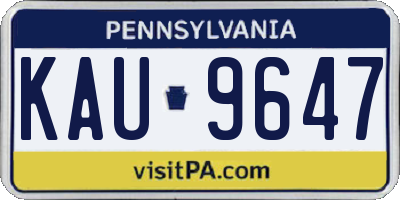 PA license plate KAU9647