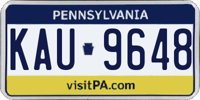 PA license plate KAU9648