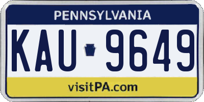 PA license plate KAU9649