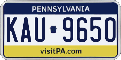 PA license plate KAU9650