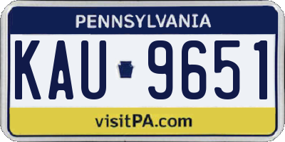 PA license plate KAU9651