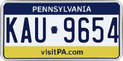 PA license plate KAU9654