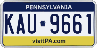 PA license plate KAU9661
