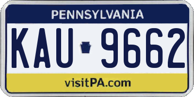 PA license plate KAU9662