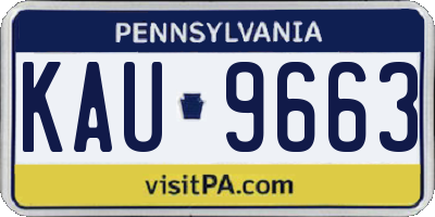 PA license plate KAU9663