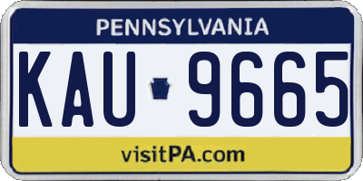 PA license plate KAU9665