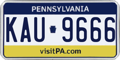 PA license plate KAU9666